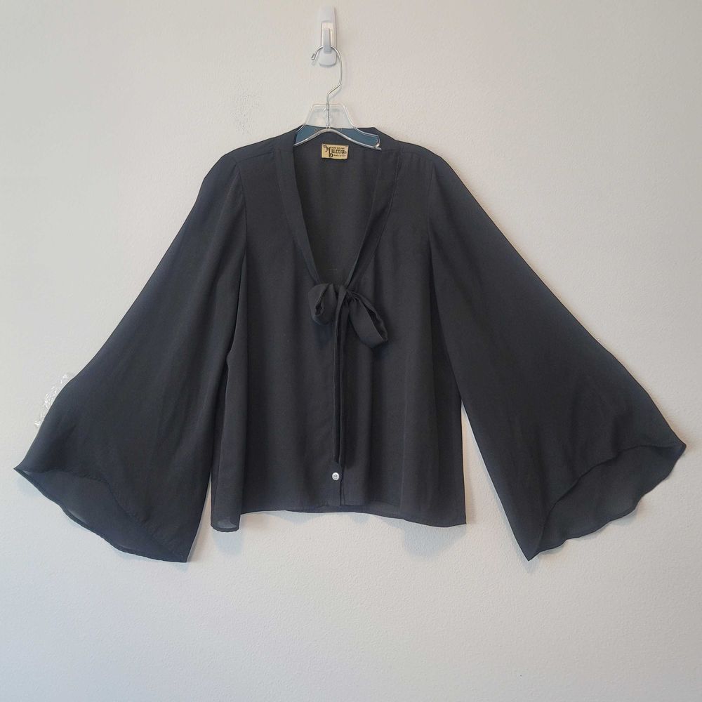 Show Me Your Mumu Black Chiffon Blouse